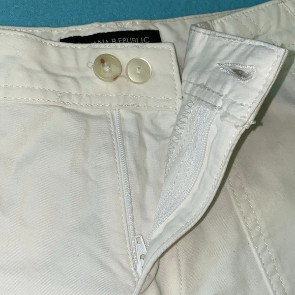 BANANA REPUBLIC Ryan Fit side ankle zippers white 4 pockets straight leg size 6 - Picture 3 of 13